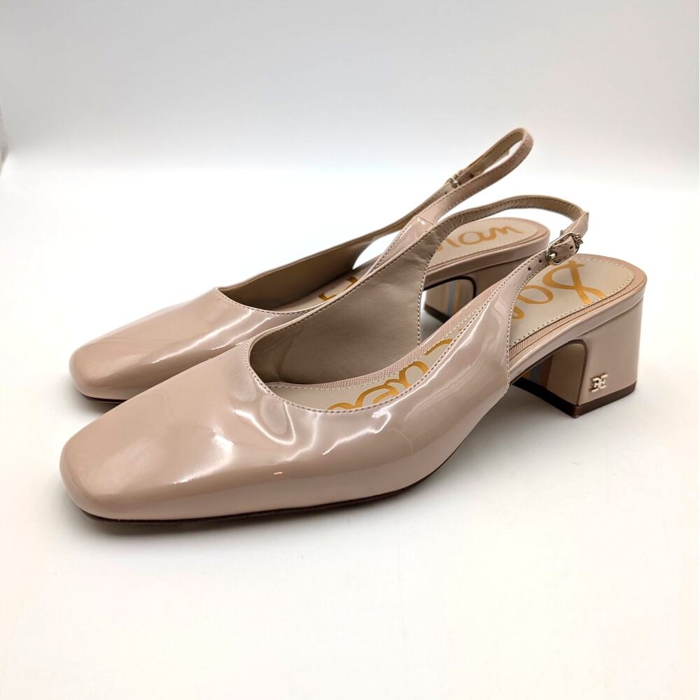 Sam Edelman Terra Slingback Block Heel Pump Women's Soft Beige Size US8.5M EU39
